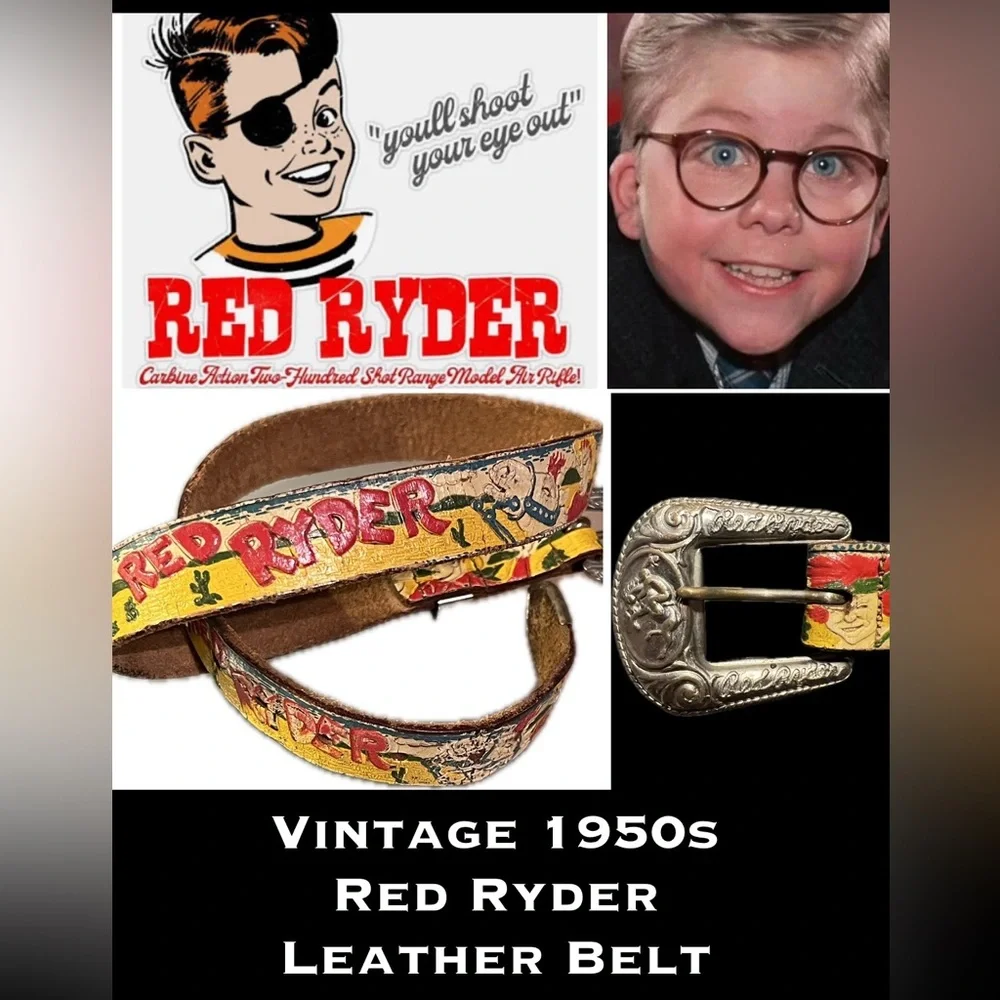 👁️Vintage Red Ryder Belt/Buckle Christmas Story Buck Jones Shoot Your Eye Out